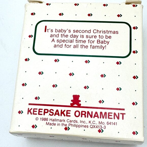 Vintage 1986 Hallmark Keepsake Ornament Babys 2nd Christmas Mouse & Red Stocking - Picture 8 of 9